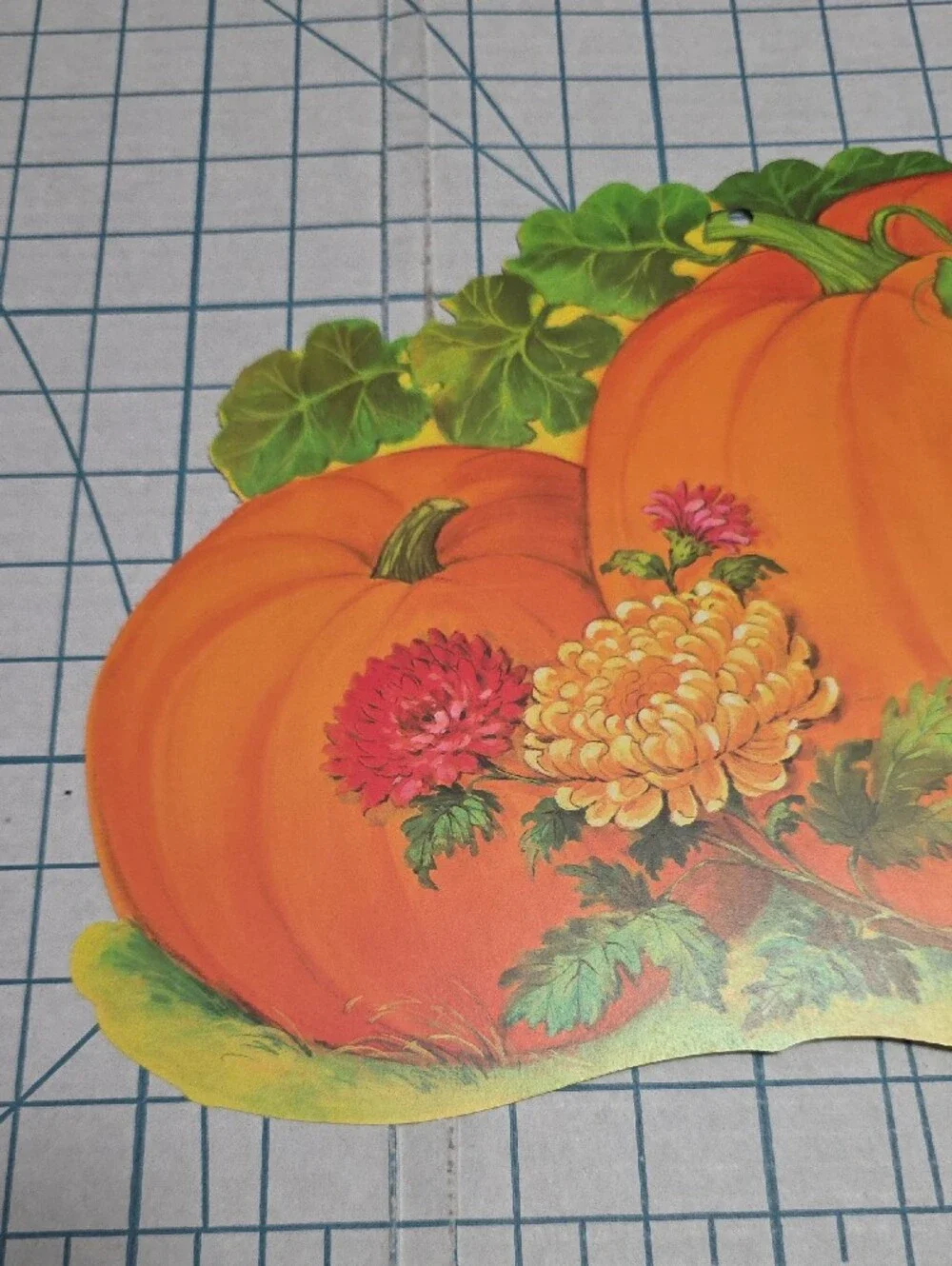 Orange Pumpkin Floral Wall Decor Die Cut, 13
